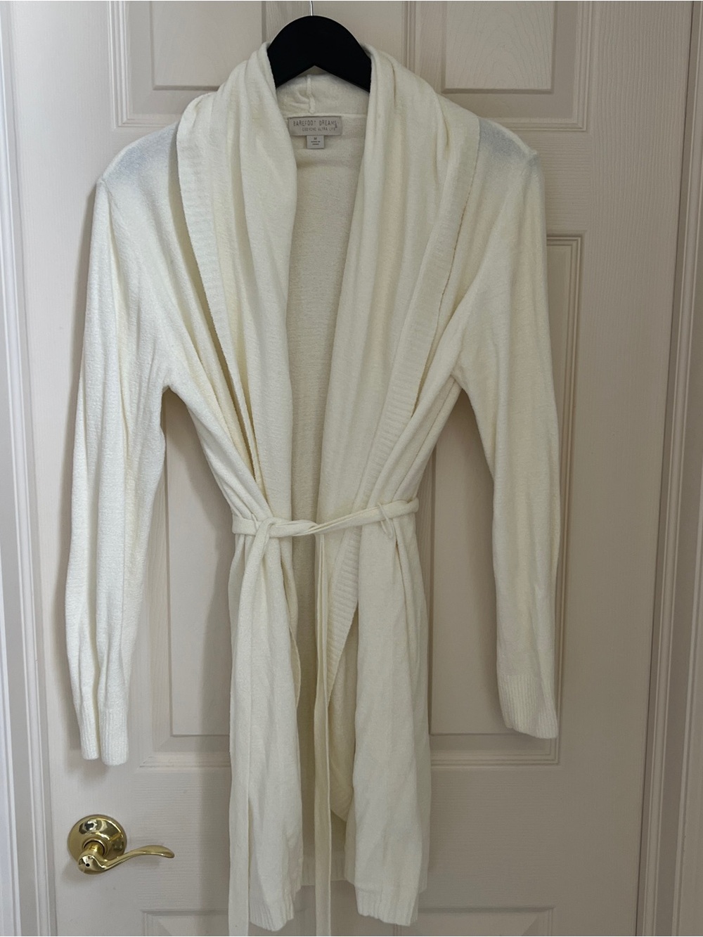 Barefoot Dreams Ultra Chic Lite Cream Long Sleeve Shawl Robe Size Medium